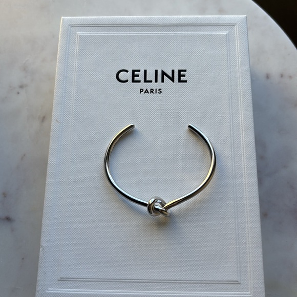 Celine KNOT EXTRA-THIN BRACELET IN BRASS WITH RHODIUM FINISH - Picture 1 of 9